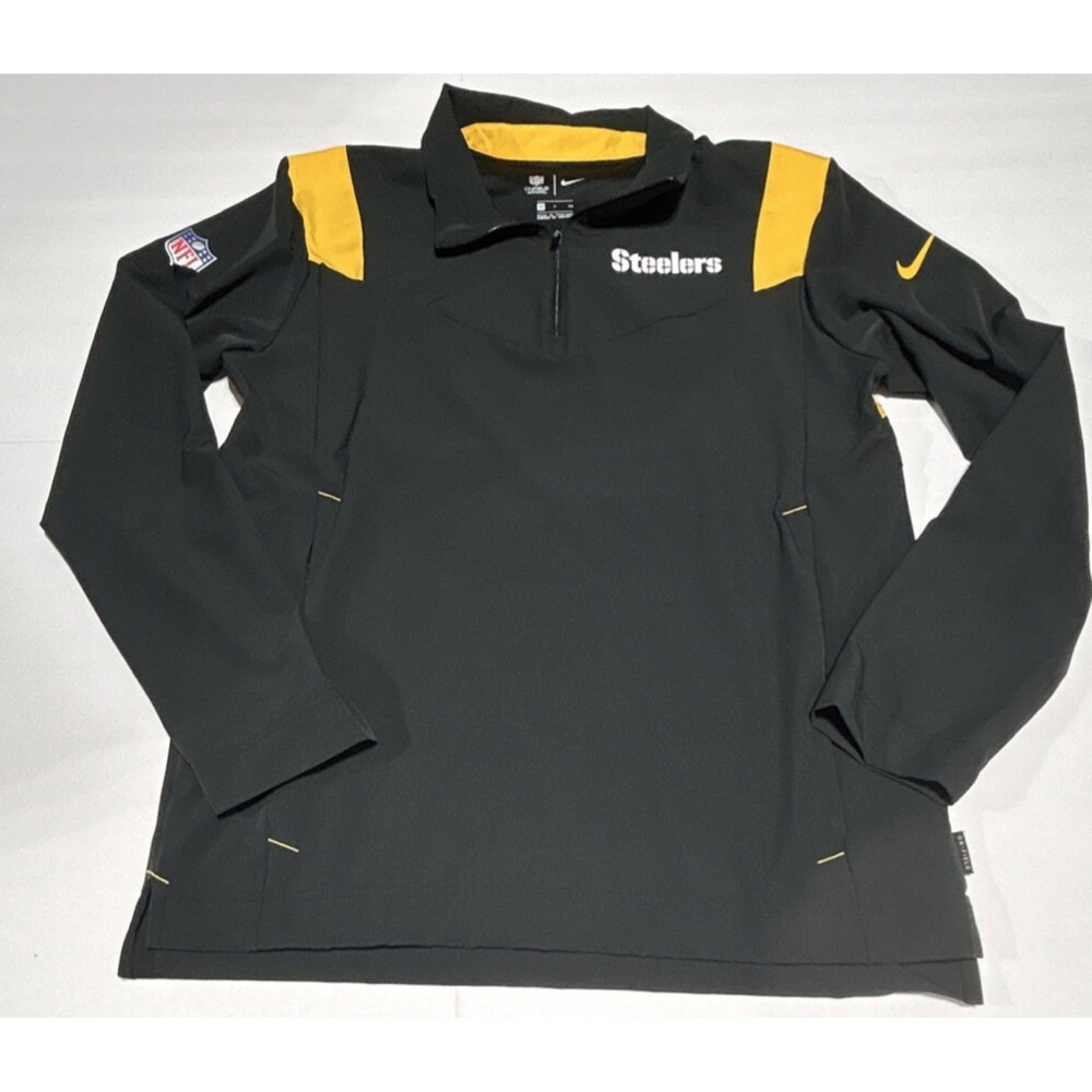 Nike NFL Pittsburgh Steelers 1/4 Zip Pullover Jacket Black/Gold Size S